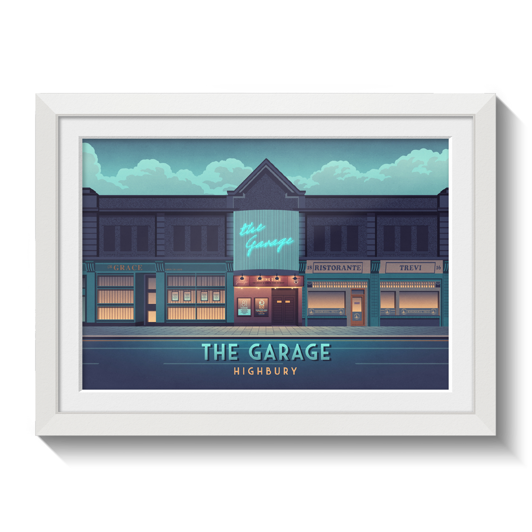 The Garage Highbury London Travel Poster