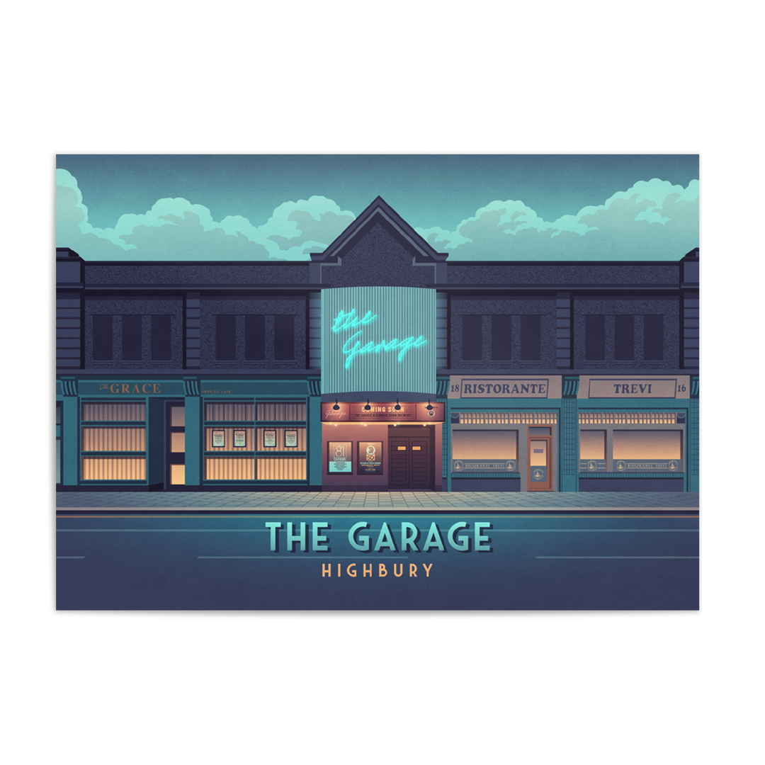 The Garage Highbury London Travel Poster