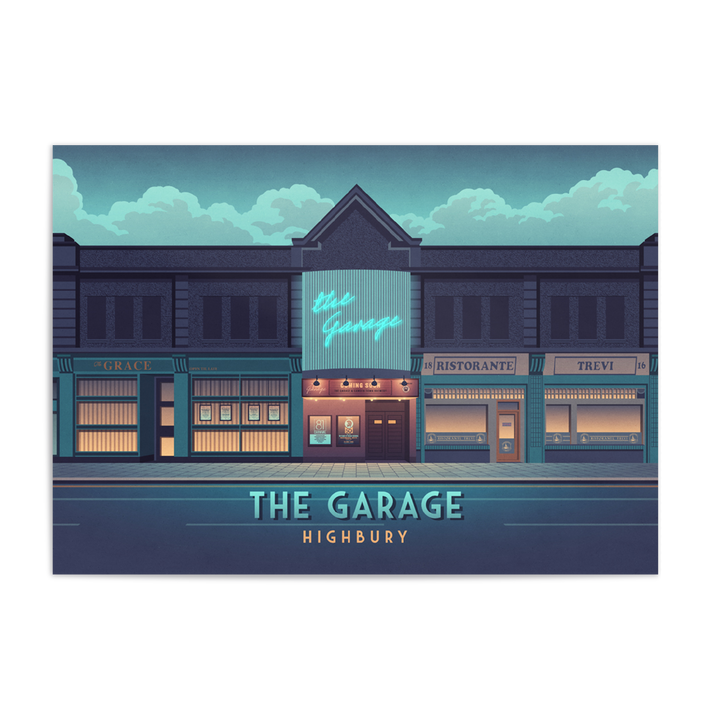 The Garage Highbury London Travel Poster