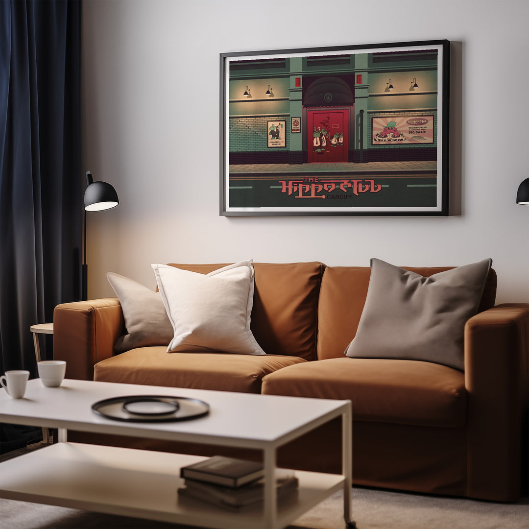 The Hippo Club Cardiff Travel Poster