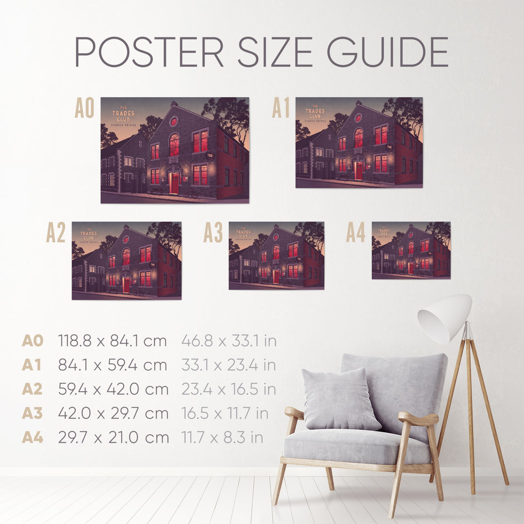 The Trades Club Hebden Bridge Travel Poster