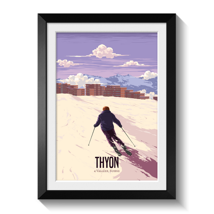 Thyon Switzerland Ski Resort Travel Poster