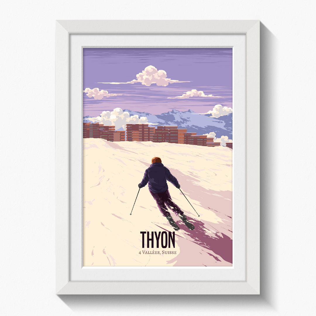 Thyon Switzerland Ski Resort Travel Poster