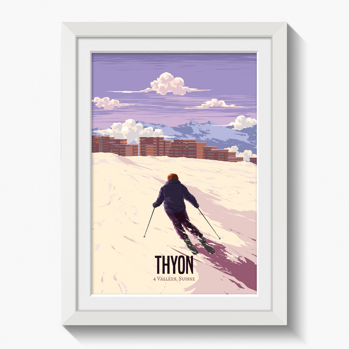 Thyon Switzerland Ski Resort Travel Poster