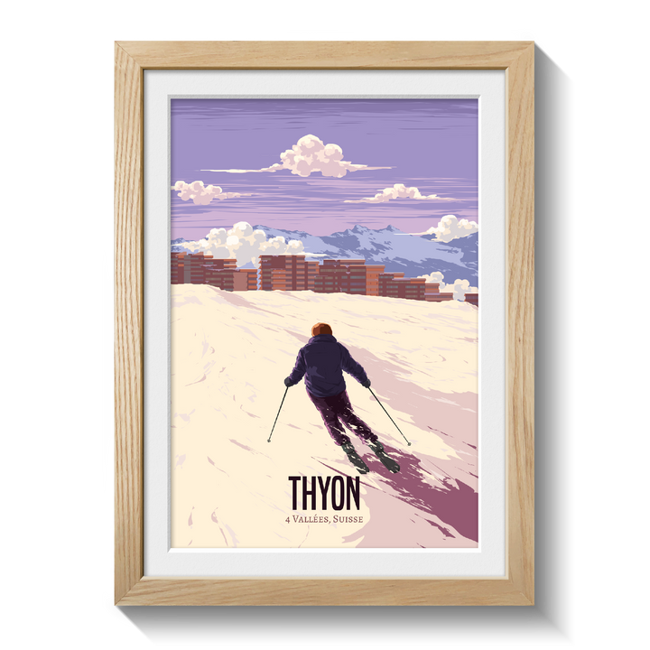 Thyon Switzerland Ski Resort Travel Poster