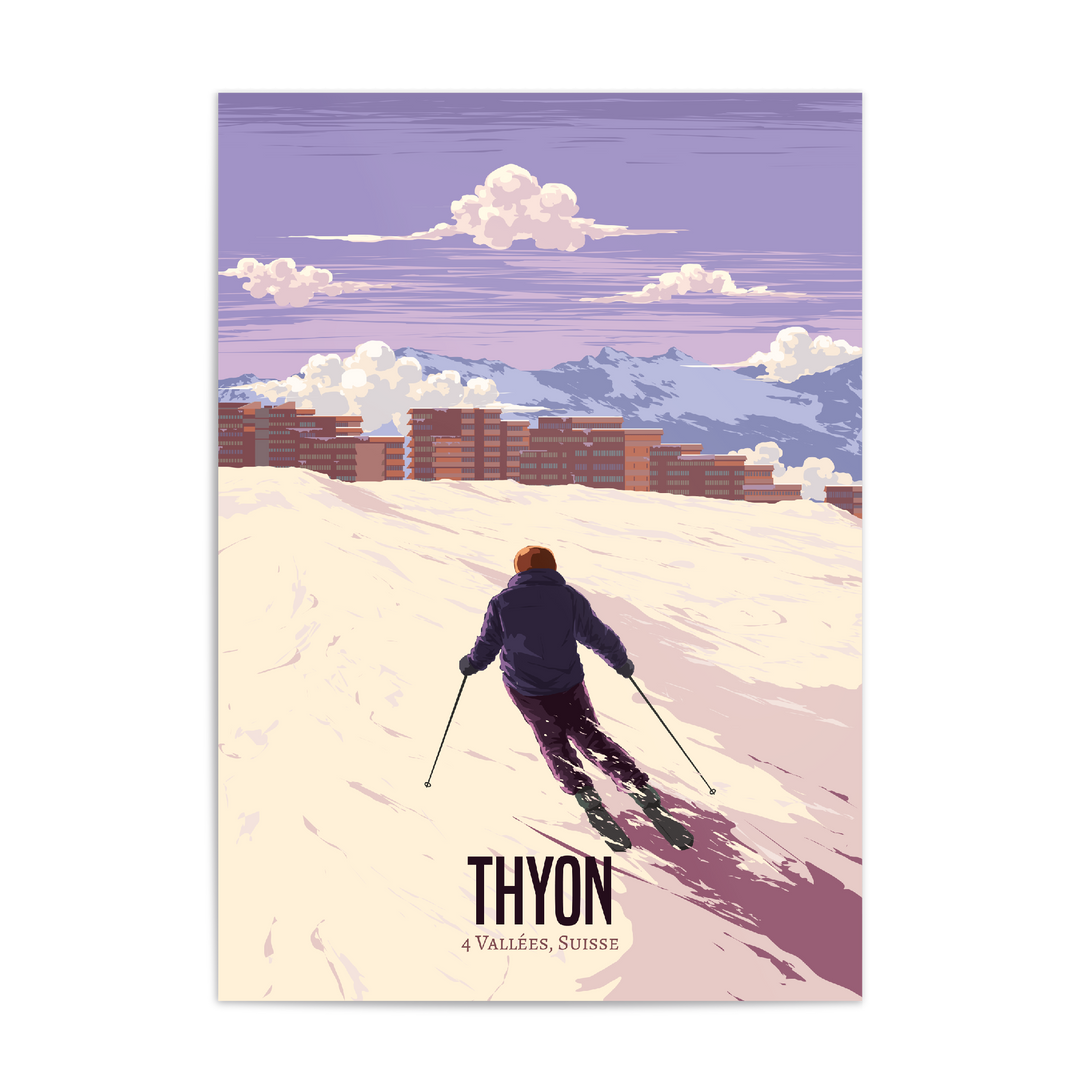 Thyon Switzerland Ski Resort Travel Poster
