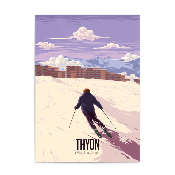 Thyon Switzerland Ski Resort Travel Poster