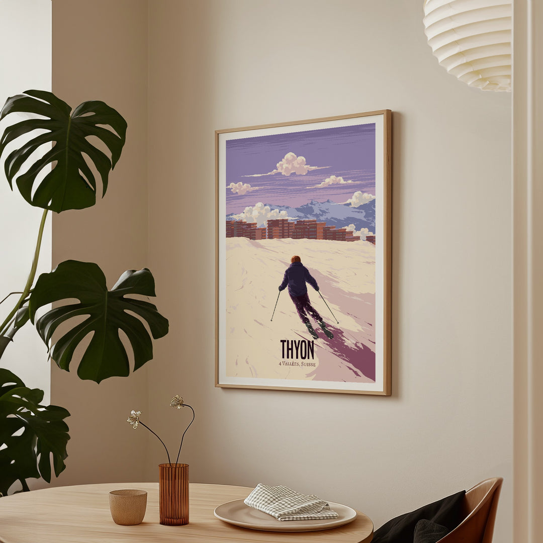 Thyon Switzerland Ski Resort Travel Poster