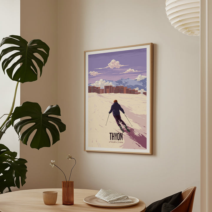 Thyon Switzerland Ski Resort Travel Poster