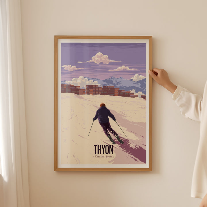 Thyon Switzerland Ski Resort Travel Poster