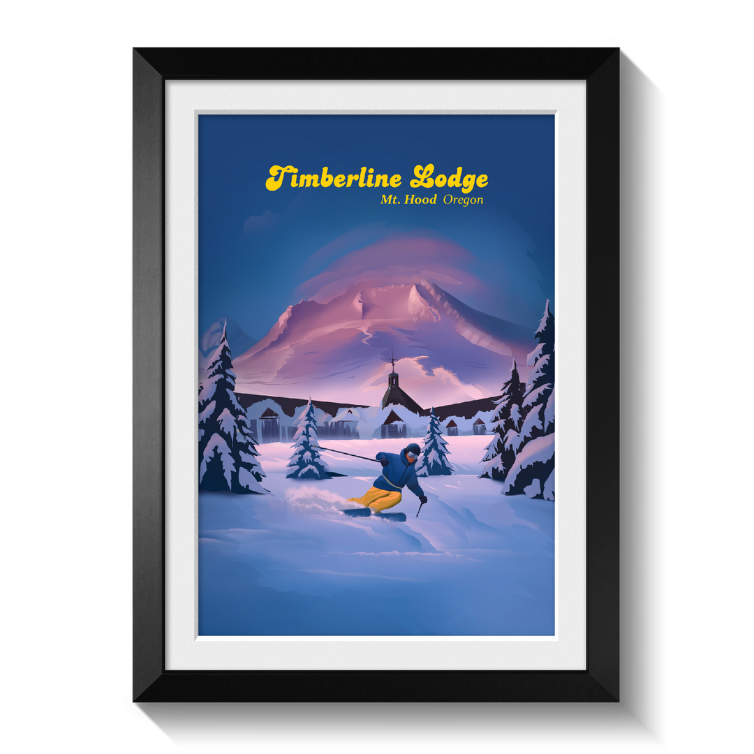Timberline Lodge Mt Hood Ski Resort Travel Poster
