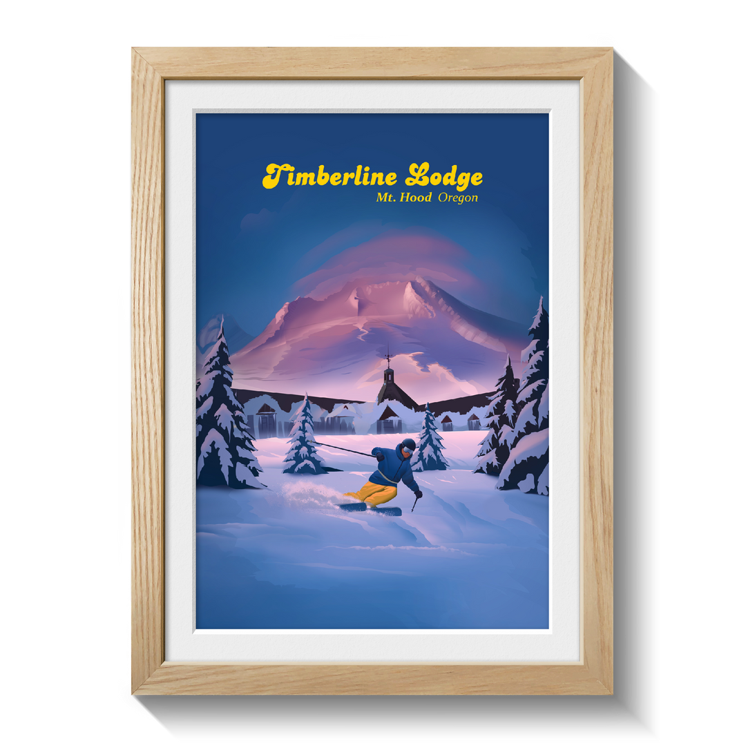 Timberline Lodge Mt Hood Ski Resort Travel Poster