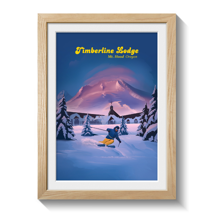 Timberline Lodge Mt Hood Ski Resort Travel Poster