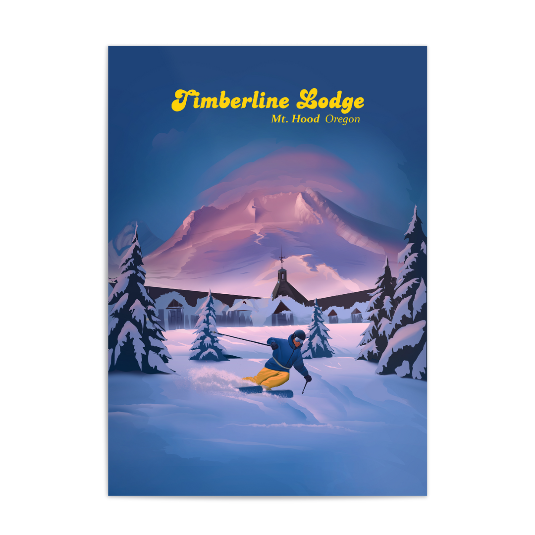 Timberline Lodge Mt Hood Ski Resort Travel Poster