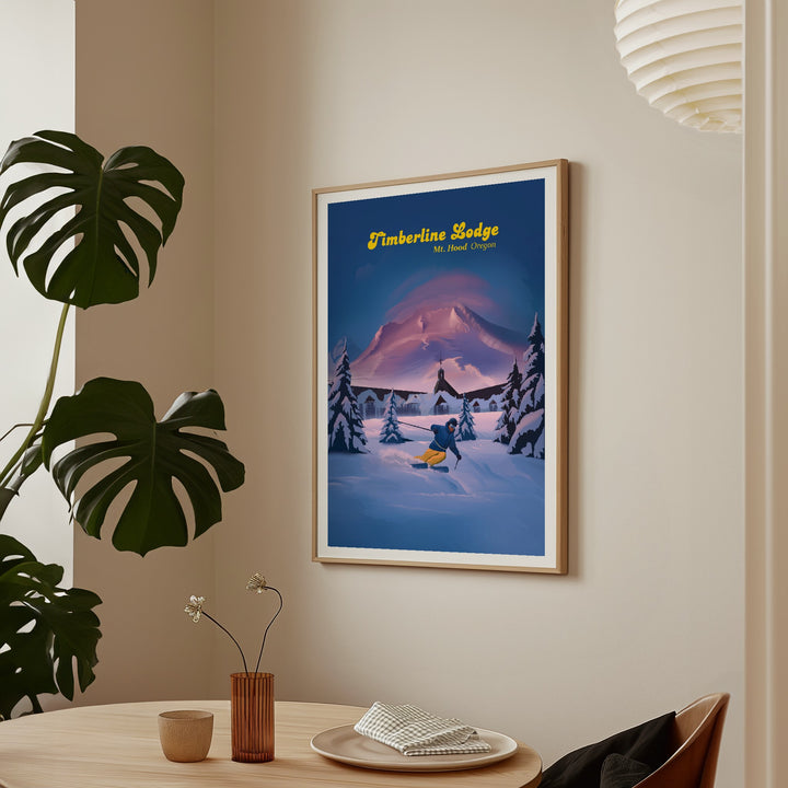 Timberline Lodge Mt Hood Ski Resort Travel Poster