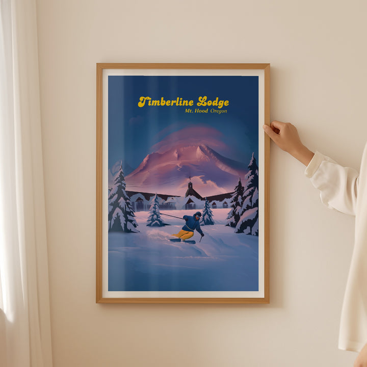 Timberline Lodge Mt Hood Ski Resort Travel Poster