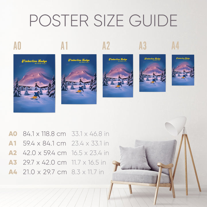 Timberline Lodge Mt Hood Ski Resort Travel Poster