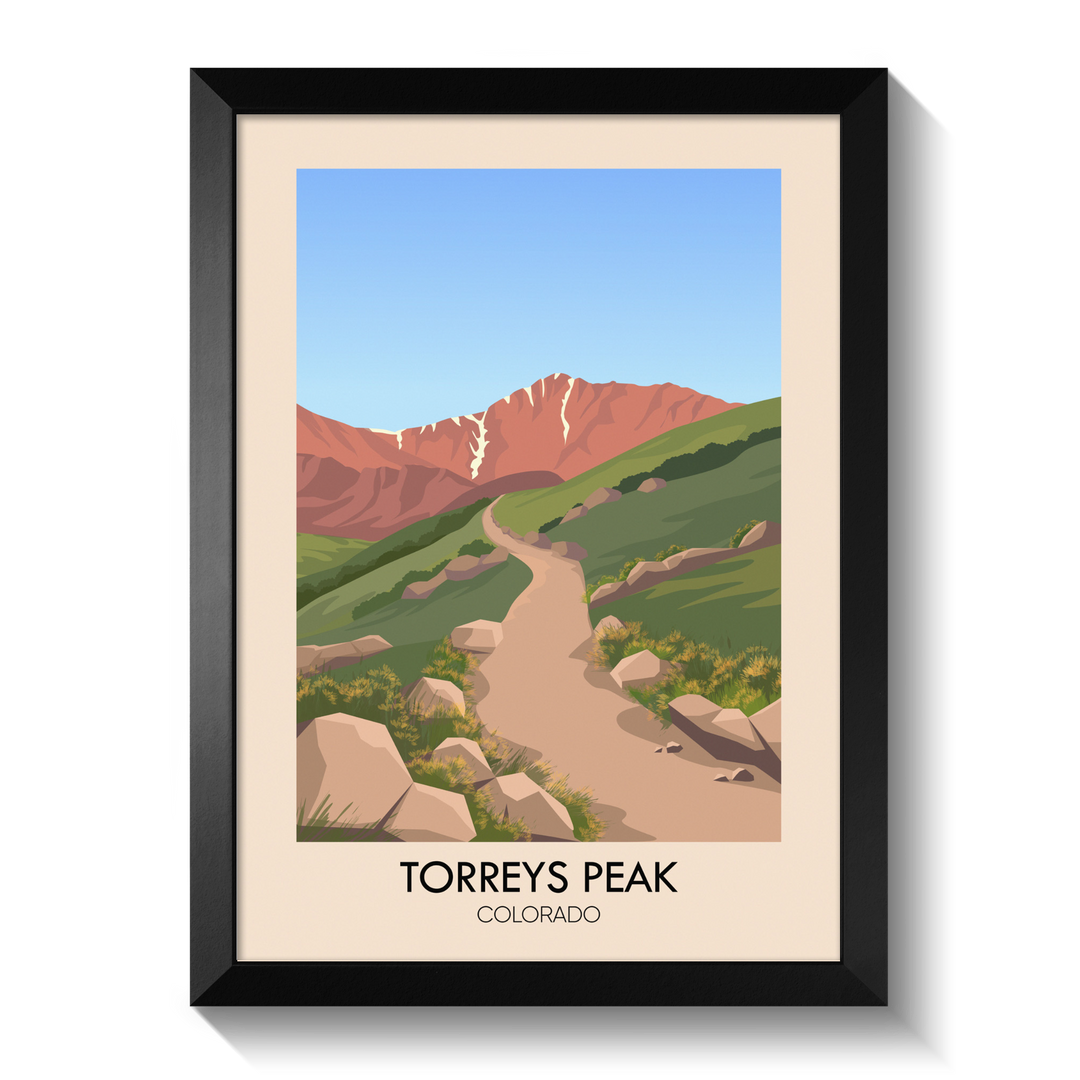 Torreys Peak Colorado USA Travel Poster