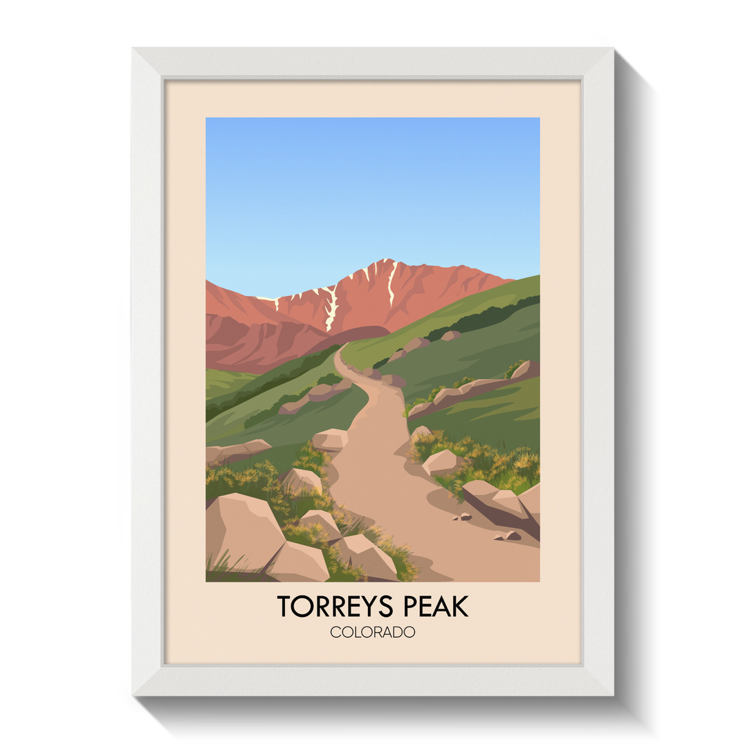 Torreys Peak Colorado USA Travel Poster