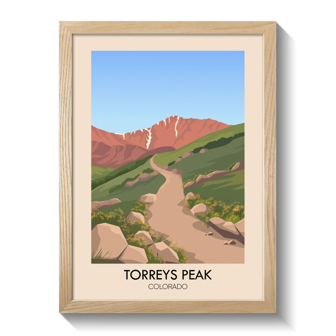 Torreys Peak Colorado USA Travel Poster