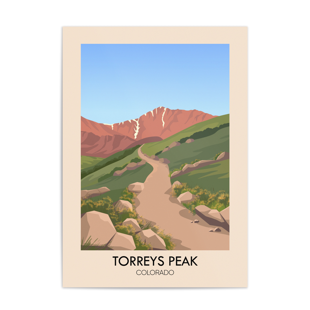 Torreys Peak Colorado USA Travel Poster