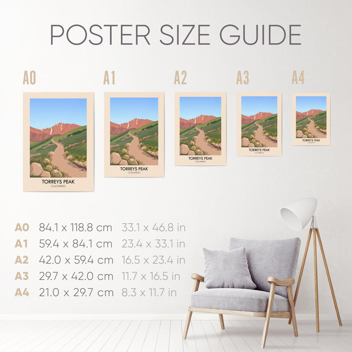 Torreys Peak Colorado USA Travel Poster