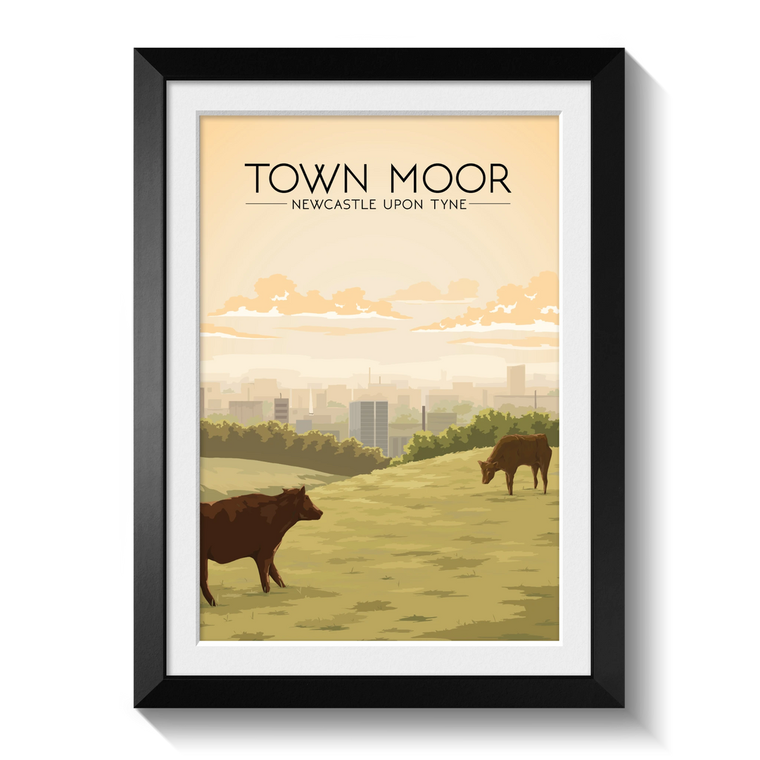 Town Moor Newcastle upon Tyne Travel Poster