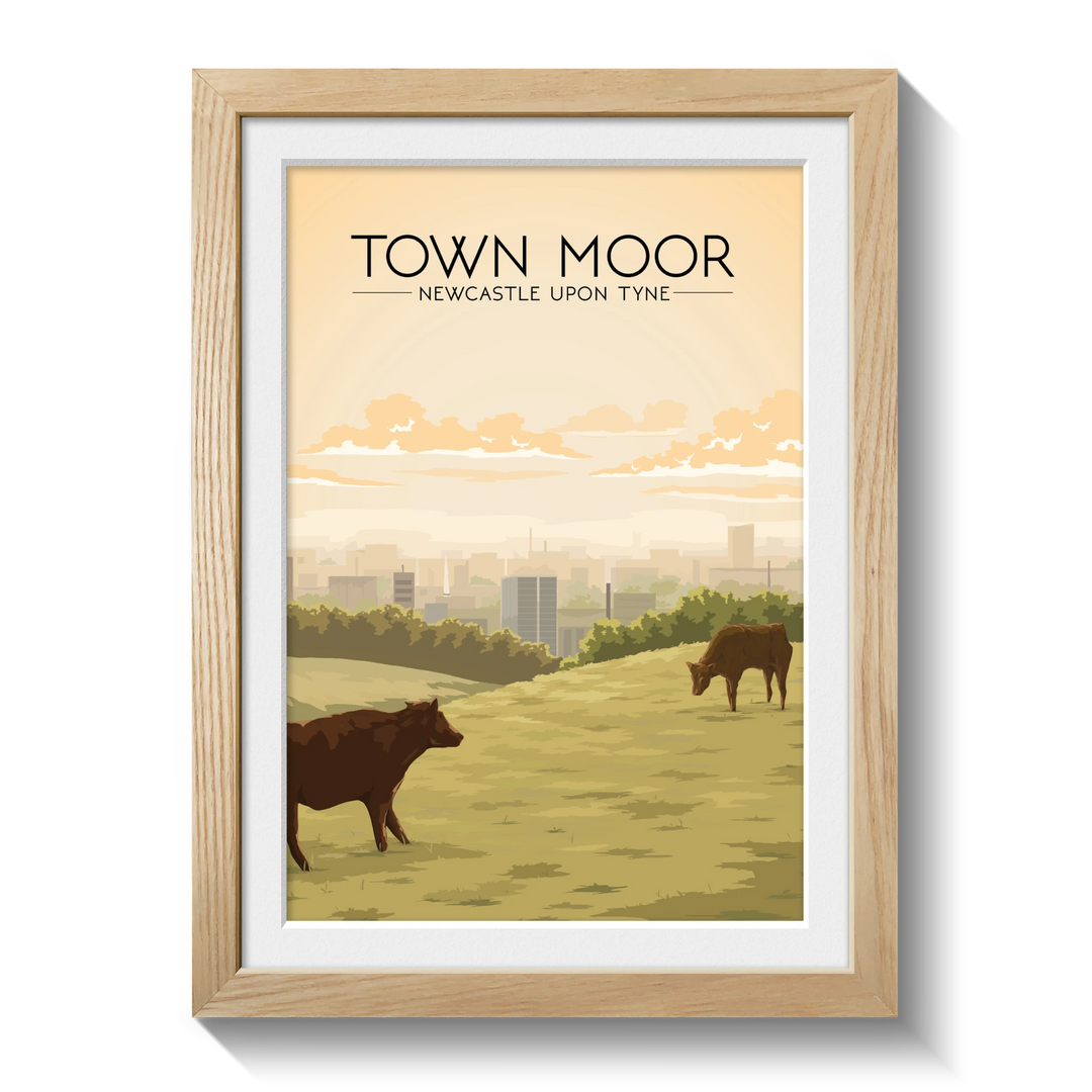 Town Moor Newcastle upon Tyne Travel Poster
