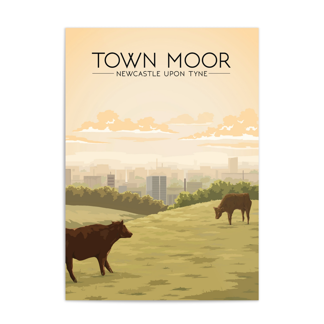Town Moor Newcastle upon Tyne Travel Poster