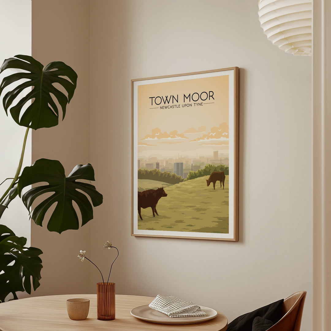 Town Moor Newcastle upon Tyne Travel Poster