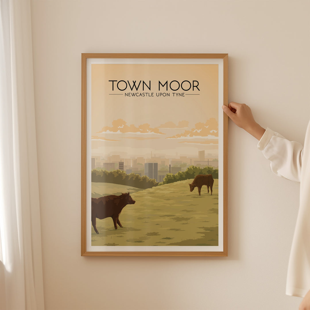 Town Moor Newcastle upon Tyne Travel Poster