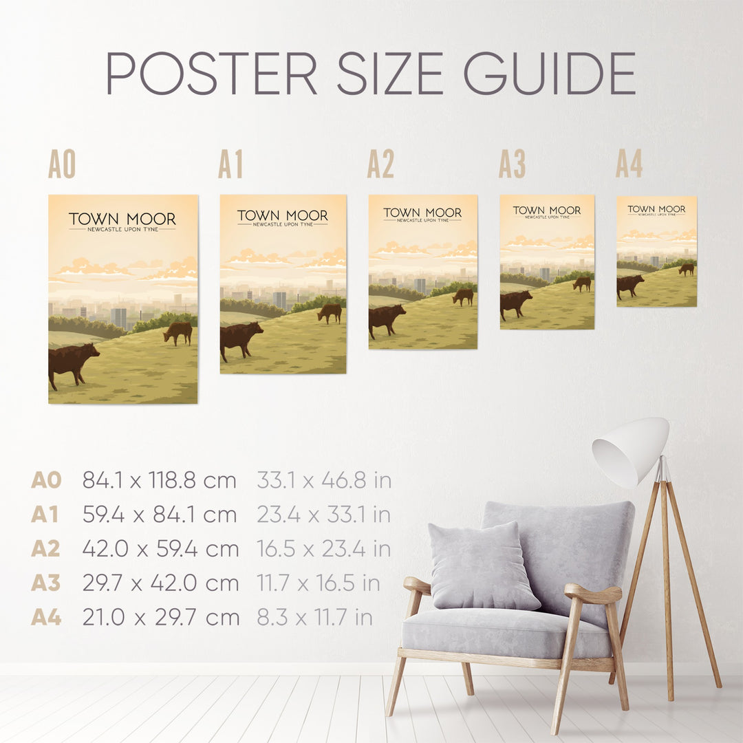 Town Moor Newcastle upon Tyne Travel Poster