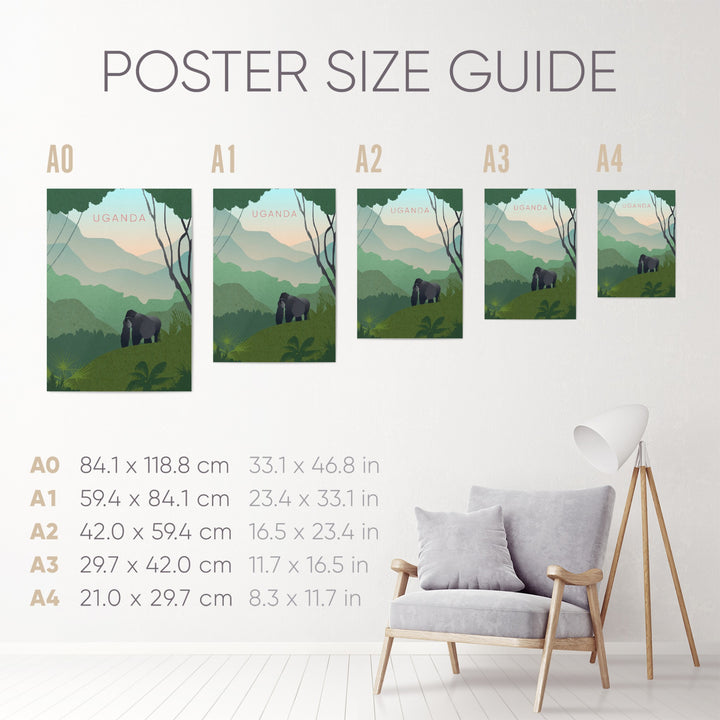 Uganda Minimal Travel Poster