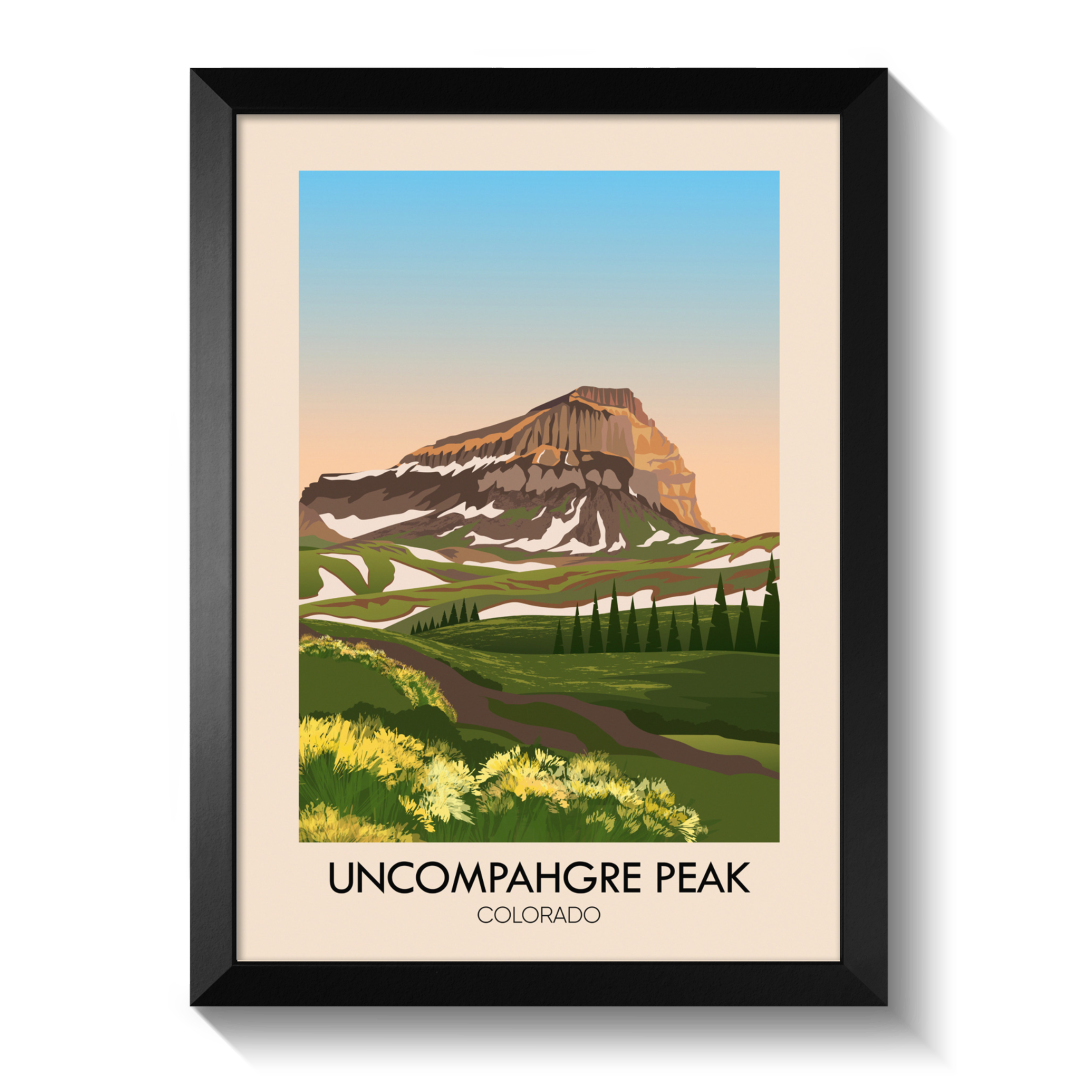 Uncompahgre Peak Colorado USA Travel Poster