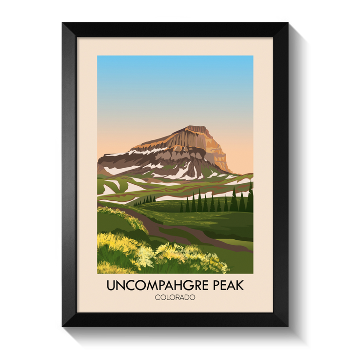 Uncompahgre Peak Colorado USA Travel Poster