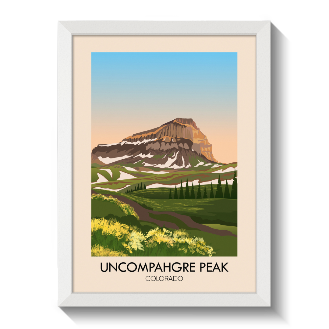 Uncompahgre Peak Colorado USA Travel Poster