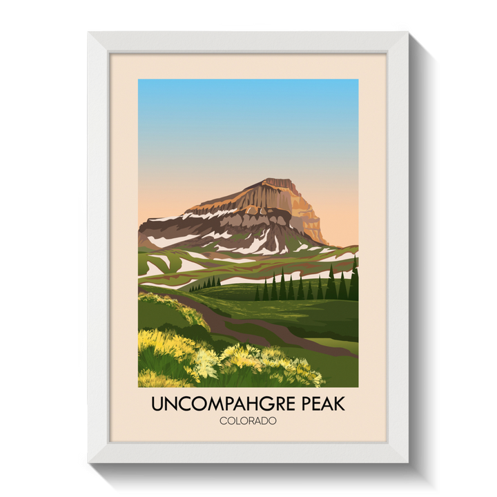 Uncompahgre Peak Colorado USA Travel Poster