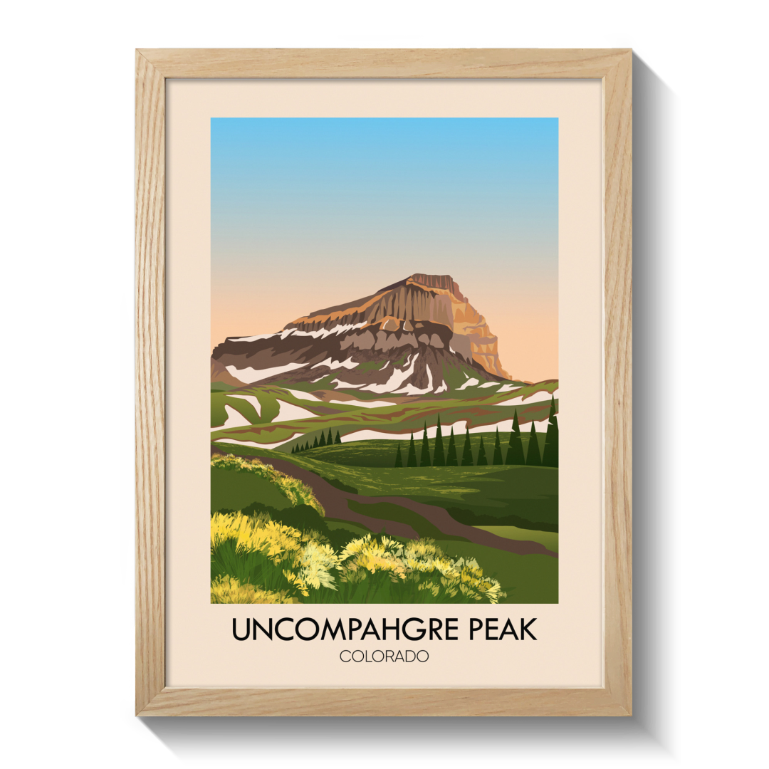 Uncompahgre Peak Colorado USA Travel Poster