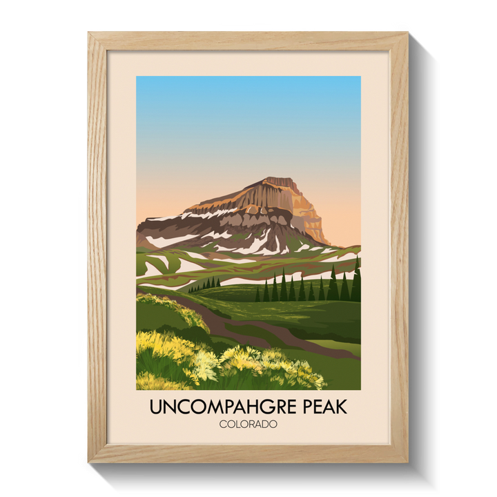 Uncompahgre Peak Colorado USA Travel Poster
