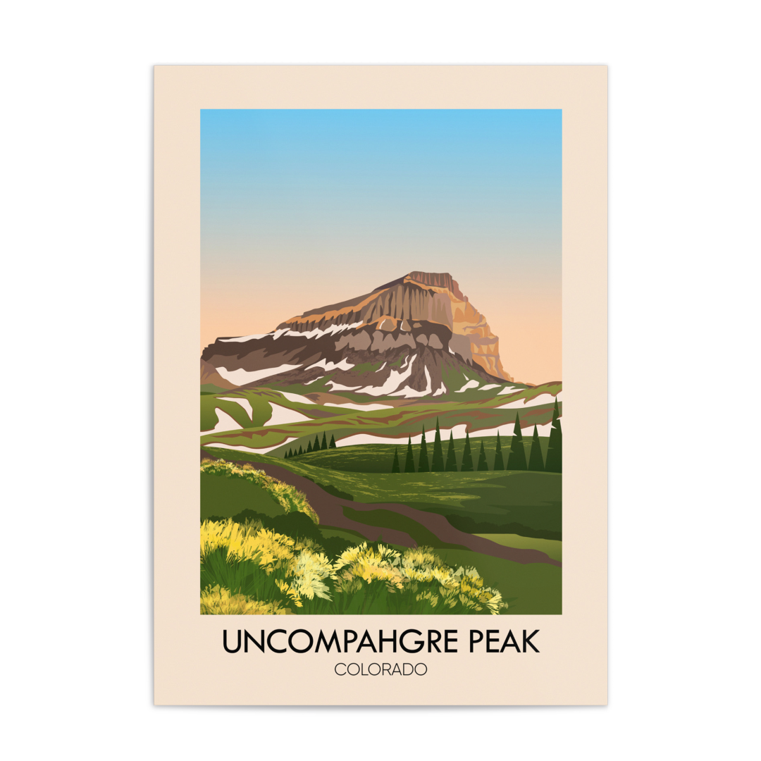 Uncompahgre Peak Colorado USA Travel Poster