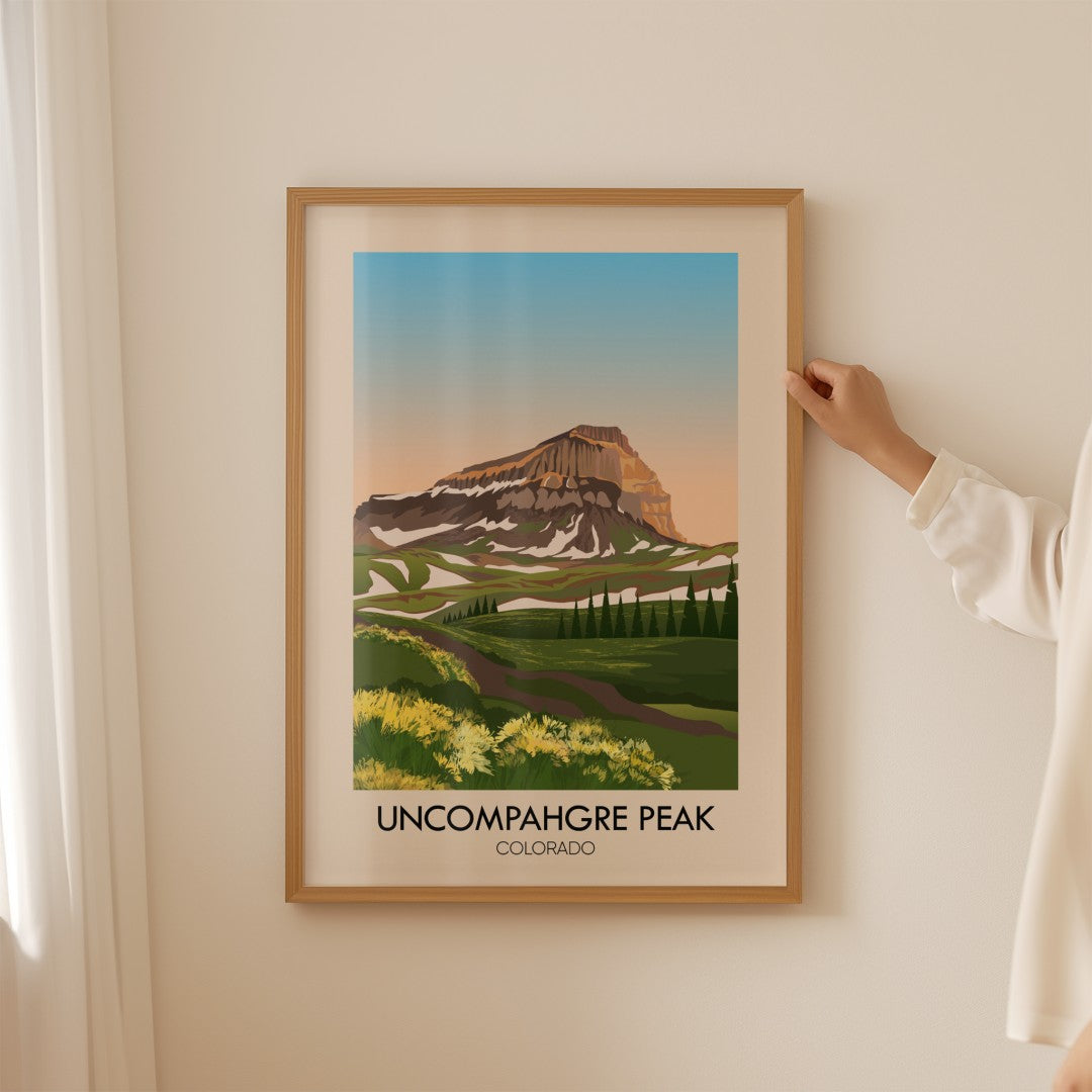 Uncompahgre Peak Colorado USA Travel Poster