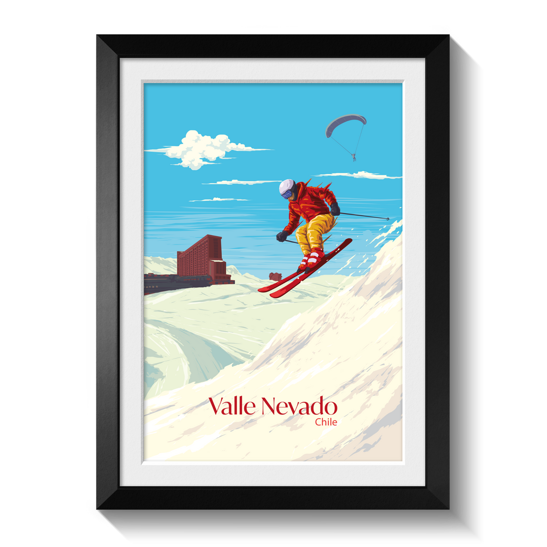 Valle Nevado Chile Ski Resort Travel Poster