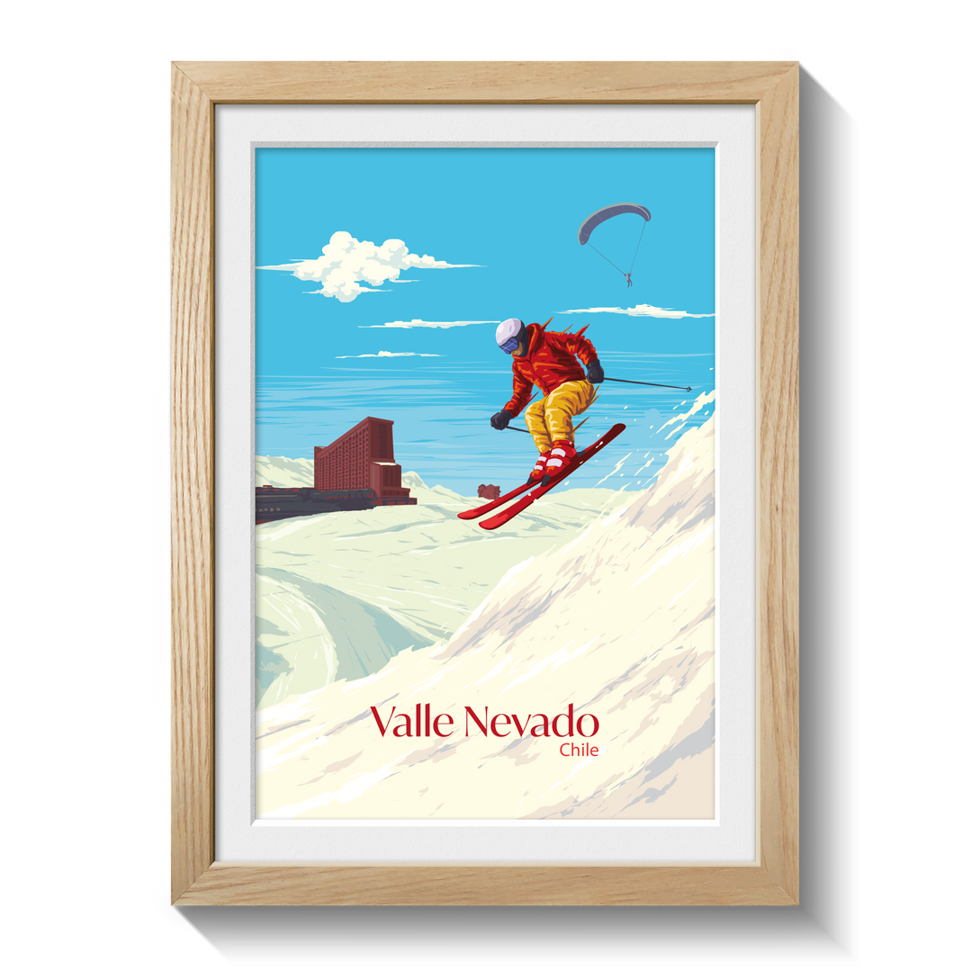 Valle Nevado Chile Ski Resort Travel Poster
