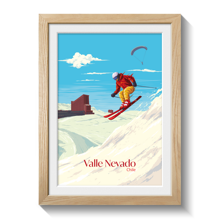 Valle Nevado Chile Ski Resort Travel Poster