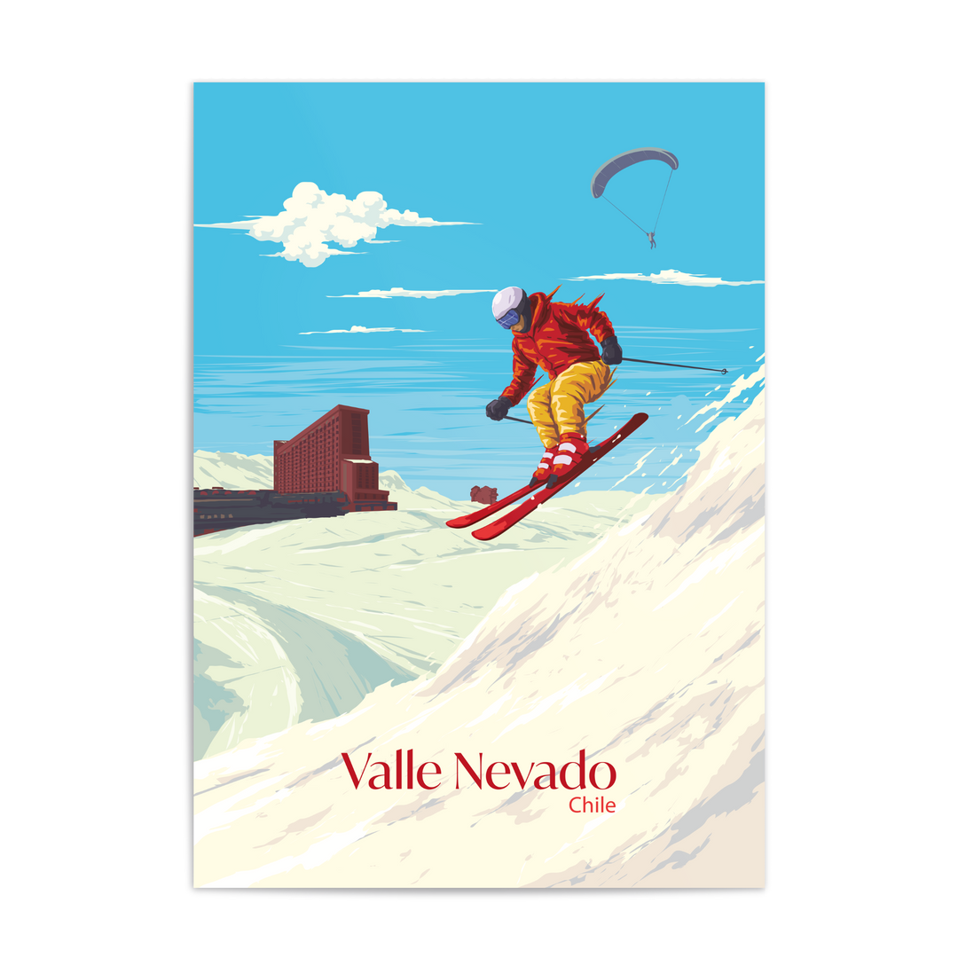 Valle Nevado Chile Ski Resort Travel Poster