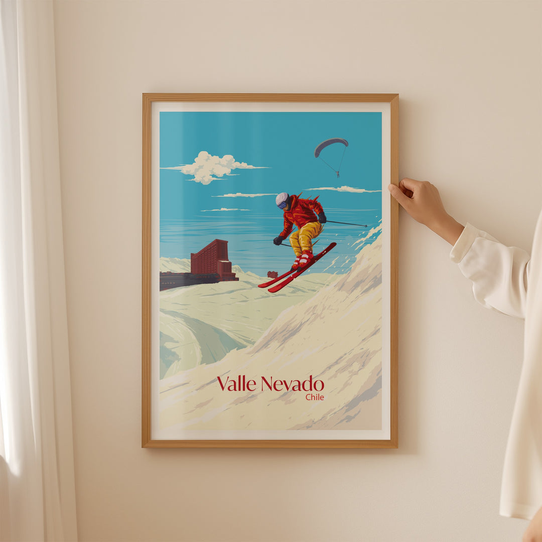 Valle Nevado Chile Ski Resort Travel Poster