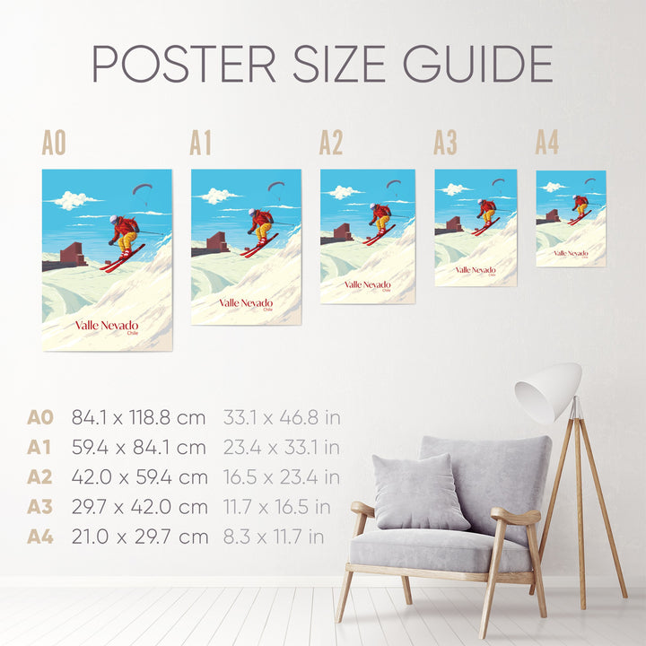 Valle Nevado Chile Ski Resort Travel Poster