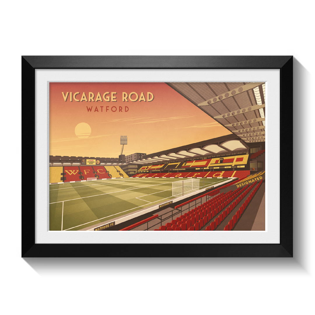 Vicarage Road Watford Stadium Travel Poster