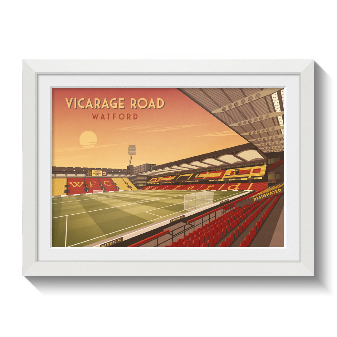Vicarage Road Watford Stadium Travel Poster