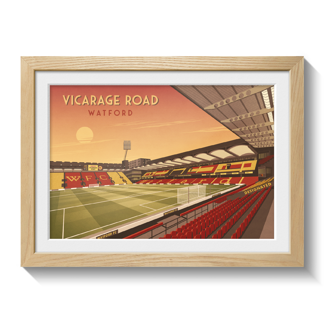 Vicarage Road Watford Stadium Travel Poster
